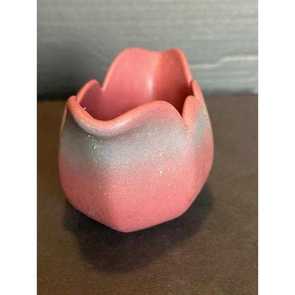 Van Briggle Art Pottery Mulberry Ombré Open Tulip boat vase - vintage - Picture 7 of 11